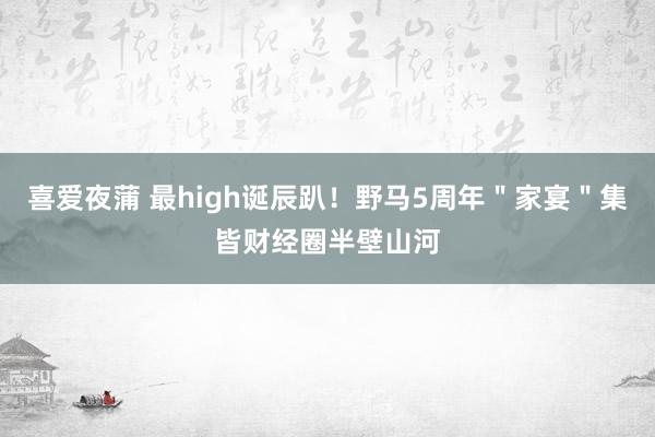 喜爱夜蒲 最high诞辰趴！野马5周年＂家宴＂集皆财经圈半壁山河