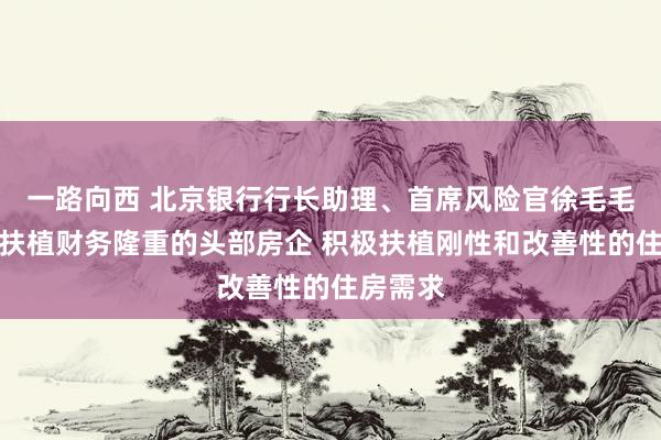 一路向西 北京银行行长助理、首席风险官徐毛毛：重心扶植财务隆重的头部房企 积极扶植刚性和改善性的住房需求